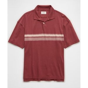 NWOT American Eagle Striped Weekend Polo Shirt Size Medium